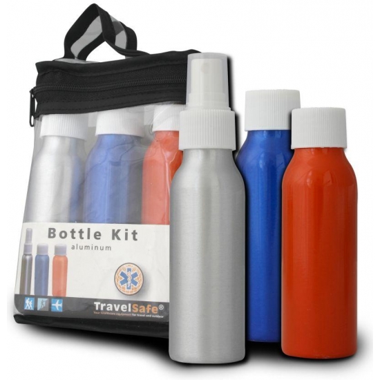 Zestaw buteleczek aluminiowych 3x100 ml Travel Safe-27070