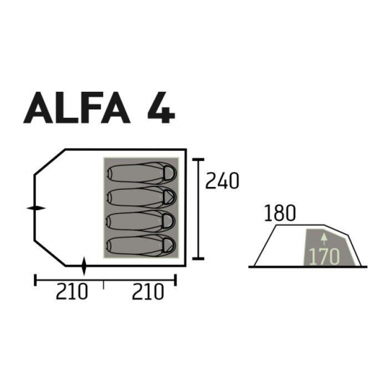 Namiot dla 4 osób Alfa 4 - Portal Outdoor-33744