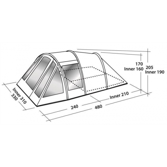 Namiot turystyczny dla 5 osób Tempest 500 - Easy Camp-40119